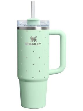 Stanley 30 oz Holiday Peppermint Polka Dot Mint Light Green Tumbler